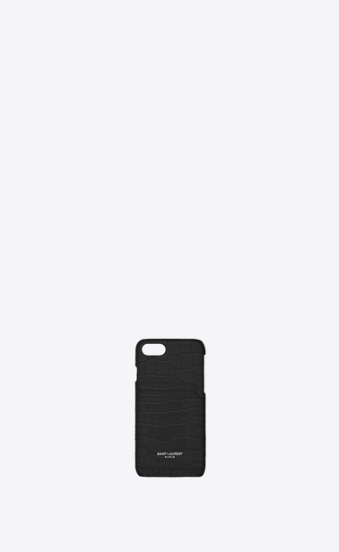 iPhone 8 case in crocodile embossed shiny leather